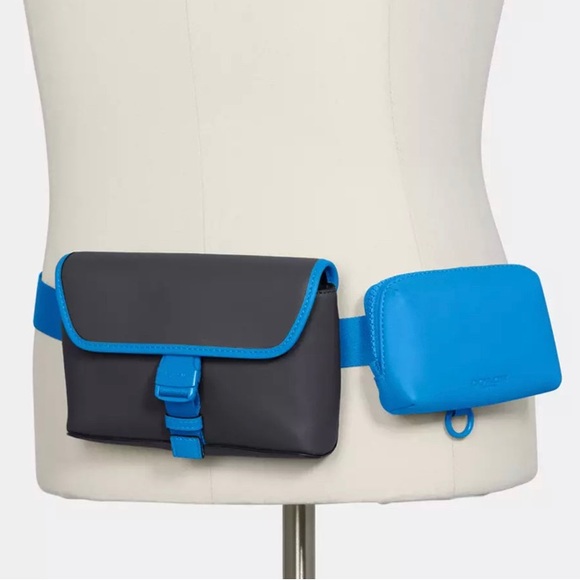 Coach Rider Double Belt Bag Blue NWT - Picture 10 of 12